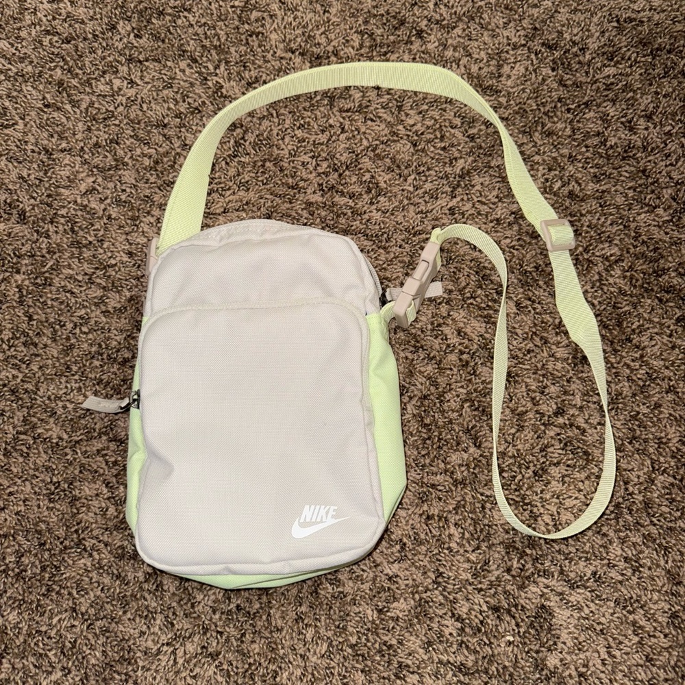 Nike Light Gray & Neon Crossbody Bag